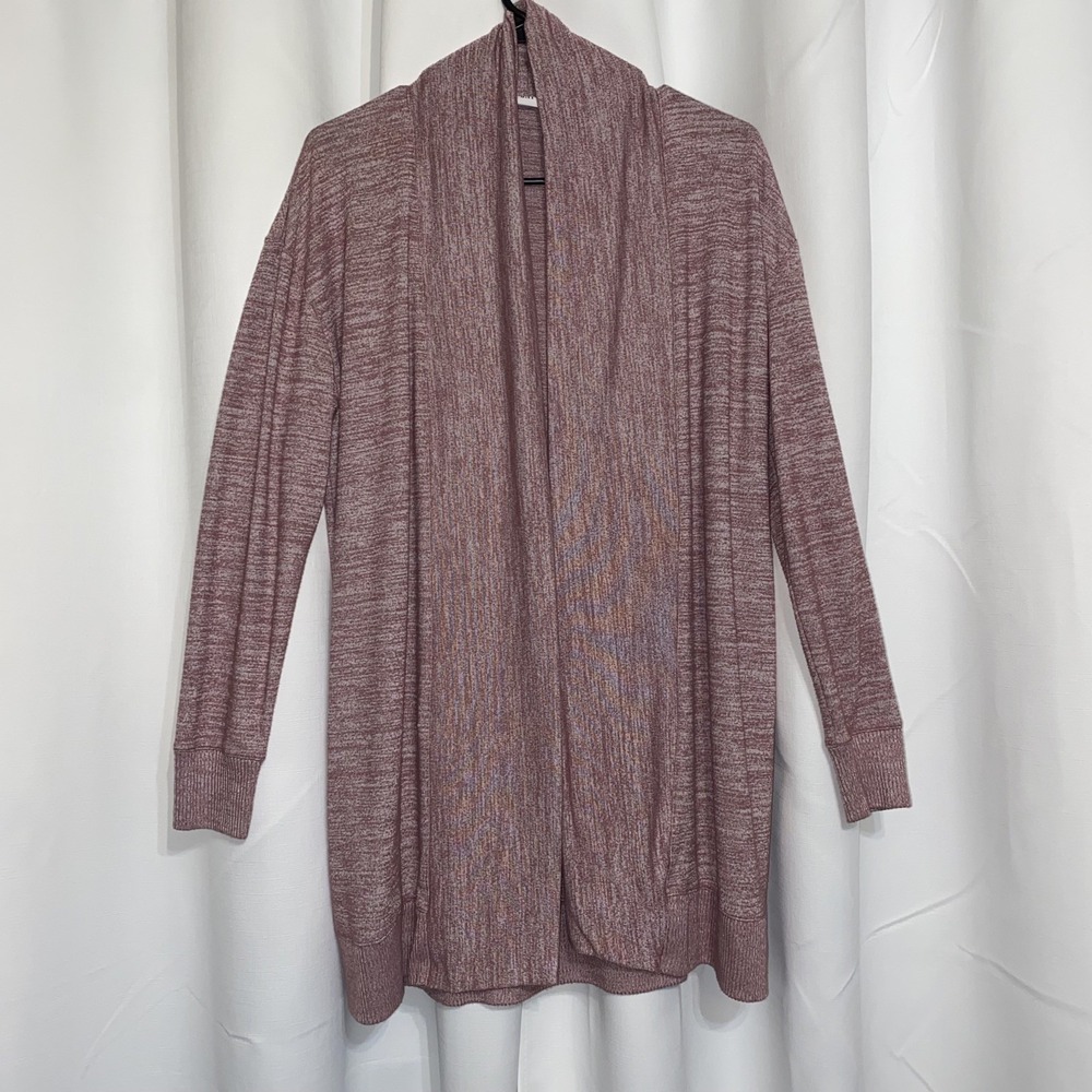 GAP Women's Open Front Cardigan Sweater Size Medium Rosetta Pink Knit Cotton